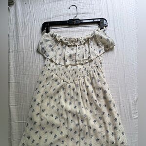 American Eagle Outfitters White Ruffled Smocked Sundress
